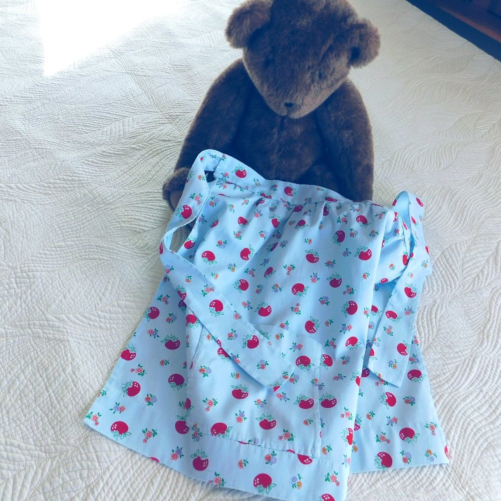 Vtg retro kitsch apple harvest novelty print apron